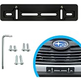 Front Bumper License Plate Bracket Compatible with Subaru 2000-2026, Plate Holder Set w 6 Unique Screw Bolts &amp; Wrench Kit, License Tag Mounting Kit, Quality Plate Holders, Car Accessories