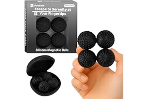 PURAEASE Magnetic Sensory Fidget Balls – 4PC Medium Weighted Textured Silicone Stress Relief Toys for Adults & Teens with ADHD, Autism, Anxiety – Quiet Magnet Fidgets for Desk, Travel, Office & Gifts