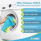AIDEA Microfibre Cleaning Cloths Pack of 12 30x30 cm Lint Free Streak Free view 3