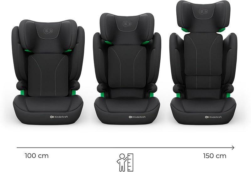 Cadeirinha auto JUNIOR FIX 2 PRO 100-150 cm (3,5-12 anos), ISOFIX + cinto, apoio de cabeça ajustável, guias de correia, H-GUARD, SPS, AIR FLOW respirável, preto