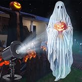 ZeahVeyora 3D Halloween Ghost Projector Light, Waterproof | 2026 Upgraded, Halloween Spooky Projection HD, Wall Window Yard Patio Outdoor Indoor, Adjustable, Waterproof Design