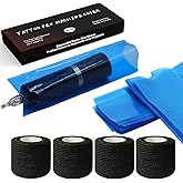 MIUXIA 200pcs Blue Tattoo Machine Pen Covers &amp; 4pcs Grip Tape Wraps | Tattoo Supplies