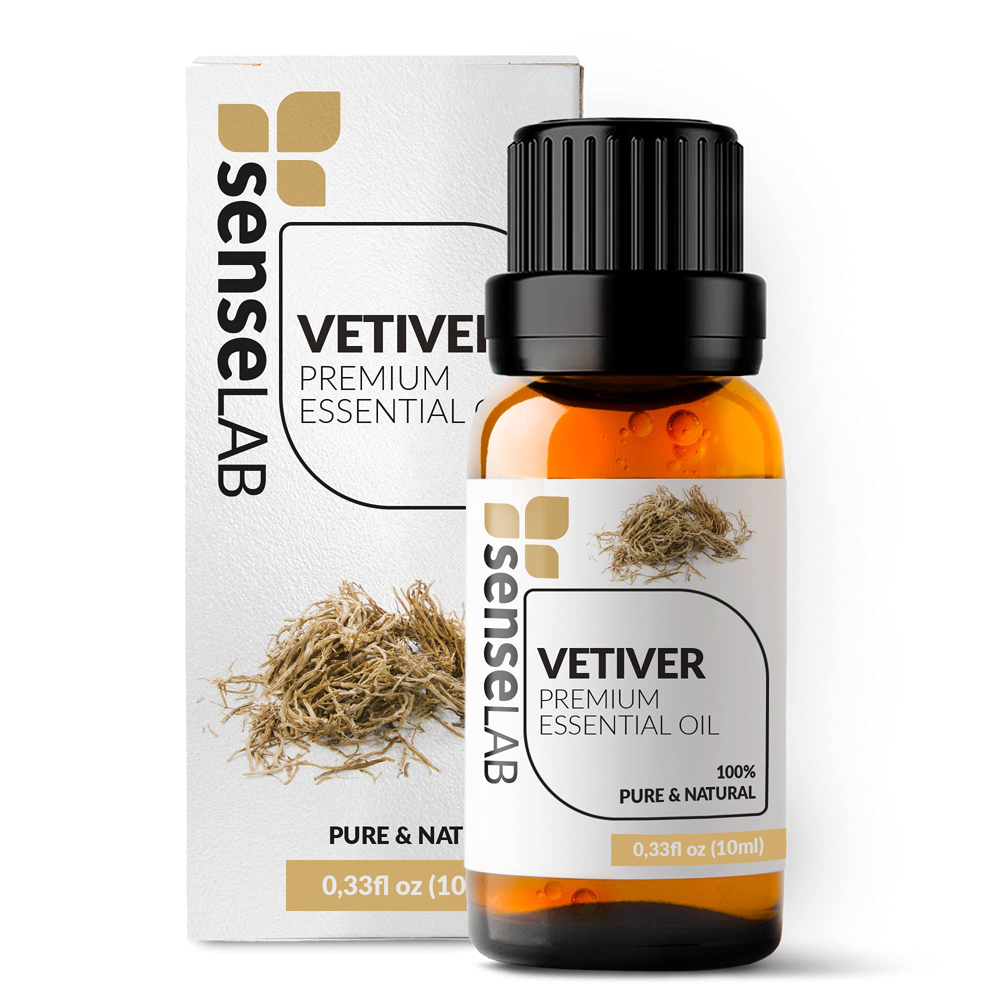 Vetiver Essential Oil - Made in India - 100% Pure Extract Vetiver Oil Therapeutic Grade (10 ml)