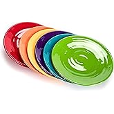 MIYOPESI 11-Inch Melamine Plates (Set of 6) - Unbreakable and Reusable Plastic Dinnerware with Ceramic Feel, Stackable and Dishwasher-Safe - Versatile for All Meals (Multicolor)