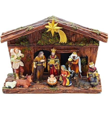 Amazon.com: Kurt Adler Porcelain 10-Piece Nativity Set, 3.5-Inch