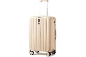 Hanke 20 Inch Carry On Luggage 22x14x9 Airline Approved Lightweight PC Hard Shell Suitcases with Wheels Travel Luggage Rolling Suitcase Travel Luggage Bag for Weekender（Cuba Sand）