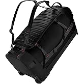 Rolling Duffle Bag with Wheels - 86L Extra Large Travel Duffel, Foldable & Waterproof Checked Luggage for Men, Camping, Sports, Long Trips (Black)