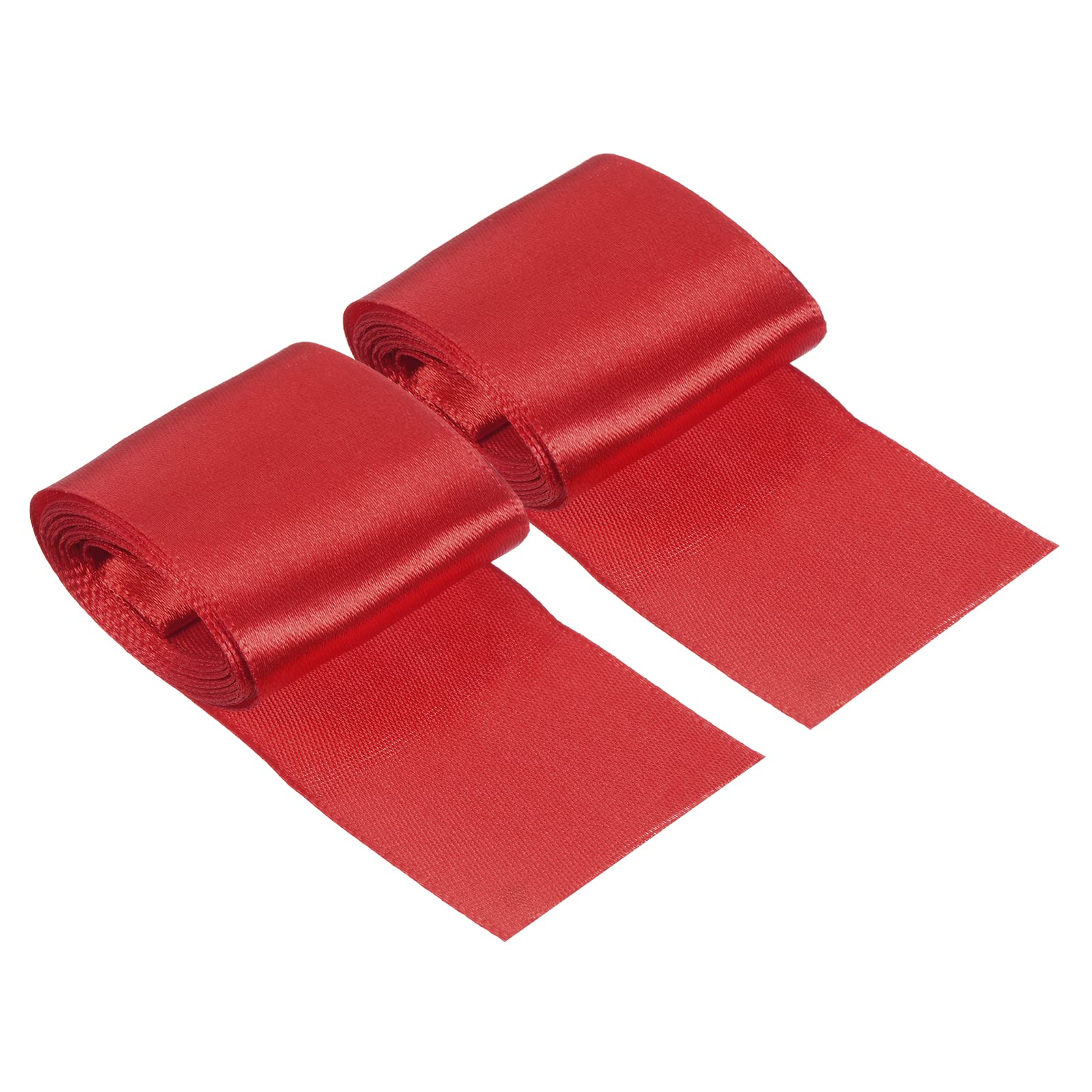 PATIKIL Finish Line Satin Ribbon 5cm 3.0m/9.84ft, 2 Pack Polyester Fabric Tape for Outdoor Athletics Sprint Running Race Sport, Red