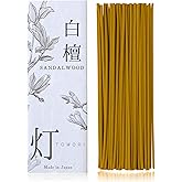 Sandalwood Premium Japanese Incense Sticks 60sticks Coreless Low Smoke Natural Charcoal Free Non Toxic Temple Kyoto Aroma Aromatherapy Meditation Calming Stress Relief Relaxation Yoga Zen TOMORI