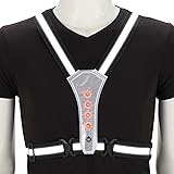 SULWZM LED Reflective Running Vest with High Visibility Night Lights, Adjustable Elastic Safety Gear for Walking, Cycling, Bi
