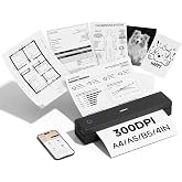 HPRT MT610 Pro Portable Printer, Wireless for Travel, Inkless Thermal | Compatible with 8.5x11"" US Letter, A4, A5, for iPhone, Android, Laptop, Bluetooth, Home Use, Black, Travel Printer