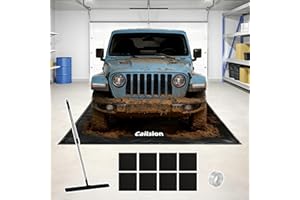 7'9"x18' Garage Floor Mat, Heavy Duty Containment Mat with a Squeegee Waterproof PVC Non-Slip Durable Protection from Snow, R