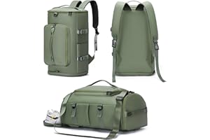 Gym Bag for Women and Men Sports Duffle Bag Travel Backpack Weekender Overnight Bag with Shoes Compartment and Wet Pocket Green - MIYCOO