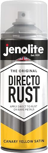 Jenolite Directorust Spray Paint Satin Canary Yellow 400ml Multi-Surface