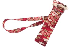 HOMOCONO Portable Flute Case with Shoulder Strap, Cotton Long Recorder Storage Bag for Chinese Dizi Flute