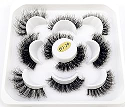 HBZGTLAD new 5 Pairs 25 mm 3d Mink Lashes Bulk Faux