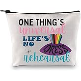 PXTIDY Prom Musical Gift Theatre Makeup Bag Life’s No Dress Rehearsal Musical Inspired Cosmetic Bag Theatre Gift