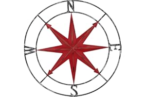 aboxoo Round Metal Compass Decorative Compass Metal Wall Art Hanging Wall Sculpture 22.8 Inch Diameter Farmhouse Decor Indoor or Outdoor Sign