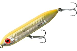 Heddon Super Spook Topwater Fishing Lure for Saltwater and Freshwater, Bone/Silver, Super Spook Jr (1/2 oz)