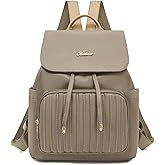 Ecohaso Mini Backpack Purse for Women, Small Nylon Backpacks Purse Ladies Backpacks Women Cute Mini Travel Daily College Bag (Dark Khaki)