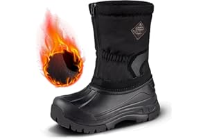 FREE SOLDIER Snow Boots for Kids Waterproof with Zipper Winter Warm Non Slip Cold Weather Outdoor Boys Girls Snow Boots