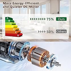 Sofucor 52 inch Ceiling Fans with Lights, Solid