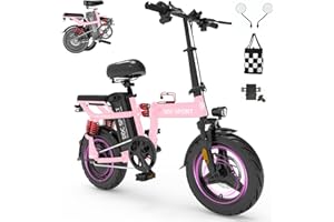 DDC SPORT Folding Electric Bike for Adults, Peak 750W Motor 25MPH, 48V 20Ah Removable Battery 45Miles Ebike,14'' Lightweight Adults Electric Bicycles for Men/Women/Teens, Full Suspension