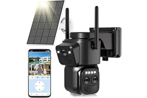 4K Triple-Lens Solar Security Cameras Wireless Outdoor, 2.4/5Ghz WiFi Camera Surveillance Exterieur with Smart Motion Sensor,