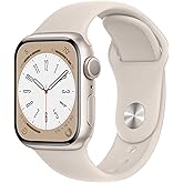 Apple Watch Series 8 [GPS, 41mm] - Starlight Aluminum Case with Starlight Sport Band, S/M (Renewed)