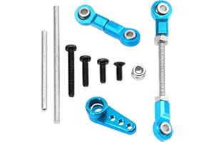 Vgoohobby Front Steering Link Rod Servo Link Linkages with 28T Servo Arm Compatible with WLtoys 1/28 K969 K979 K989 K999 P929 P939 Mini-Q Mini-Z RC Car (Blue)