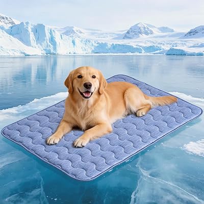 kühlmatte Hunde, doppelseitige Kühlmatte für Haustiere, 70 x 48 cm, Arc-Chill-Kühlfaser & Q-MAX > 0,45, für Sofa und Auto, Faltbare und Waschbare Sommerdecke kühlmatte für Hunde – M