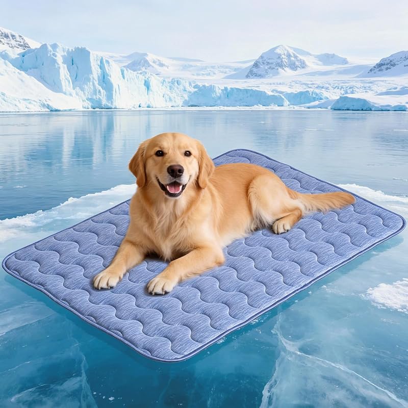 tappetino rinfrescante per cani, tappetino raffreddante a doppio lato per animali domestici, 70 x 48 cm, fibra di raffreddamento Arc-Chill & Q-MAX > 0,45, per divano e auto, coperta estiva