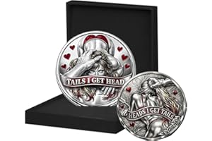 Funny Heads or Tails Decision Coin – “Heads I Get Tail, Tails I Get Head” Humor Challenge Coin, Decision Coins for Couples, H