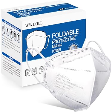 20-Pack 5-Layer Disposable Face Masks – White – Protective Respirator