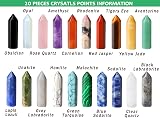 XIANNVXI 20 Pcs Healing Crystals Set Pointed Wands Assorted Stones, Gift Box view 6