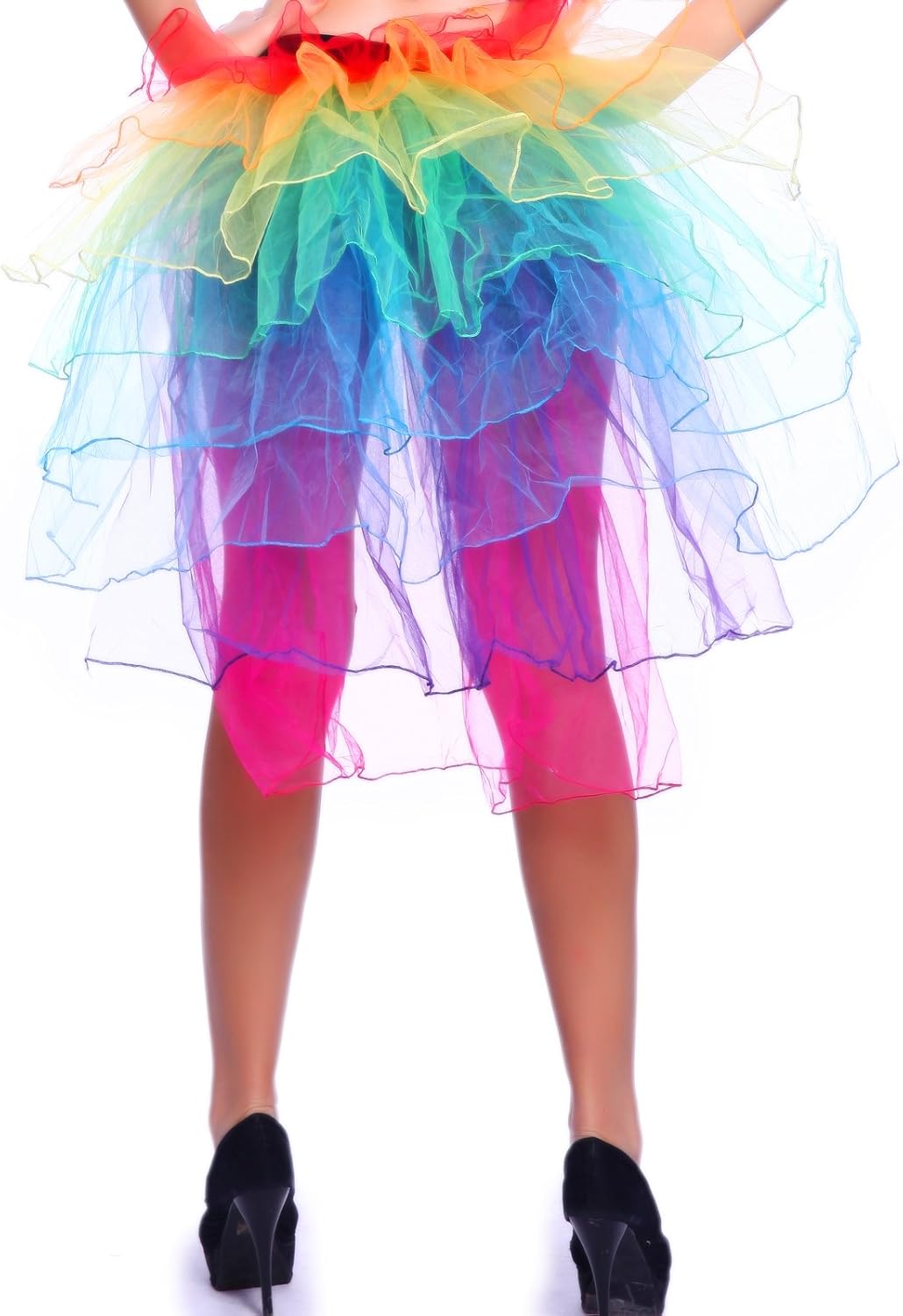 8 Layers Rainbow RARA Rave Party Dance Half Bustle