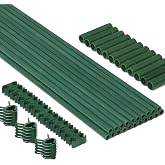 MAXPACE 62pcs Garden Stakes Kit: Includes 20 Sets of Fiberglass Plant Sticks Supports &amp; Accessories for DIY 4ft, 5ft, 6ft, 7ft Stakes for Tomato, Vegetables, Indoor &amp; Outdoor Gardening Supplies