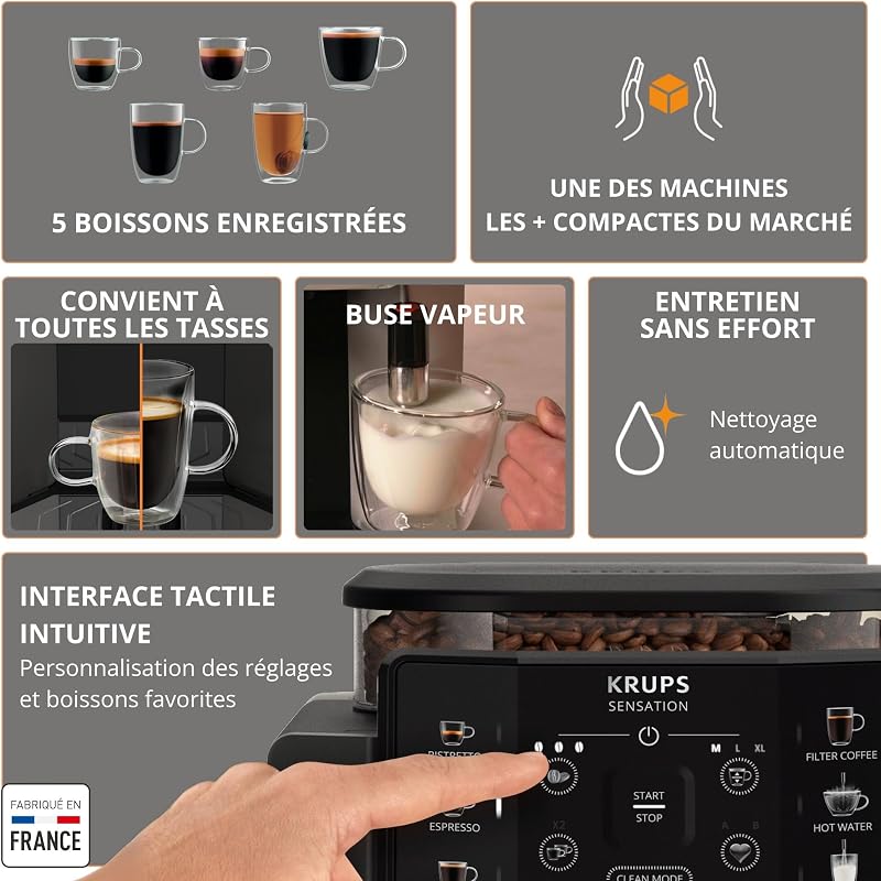 - Sensation - Machine à café grain Automatique compacte - 15 bars
