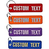 mvcen Custom Embroidery Keychain, Personalized Keychain 1 PC | Car Key Chains for Men Double Side, Cute Keychains for Women (Fabric)