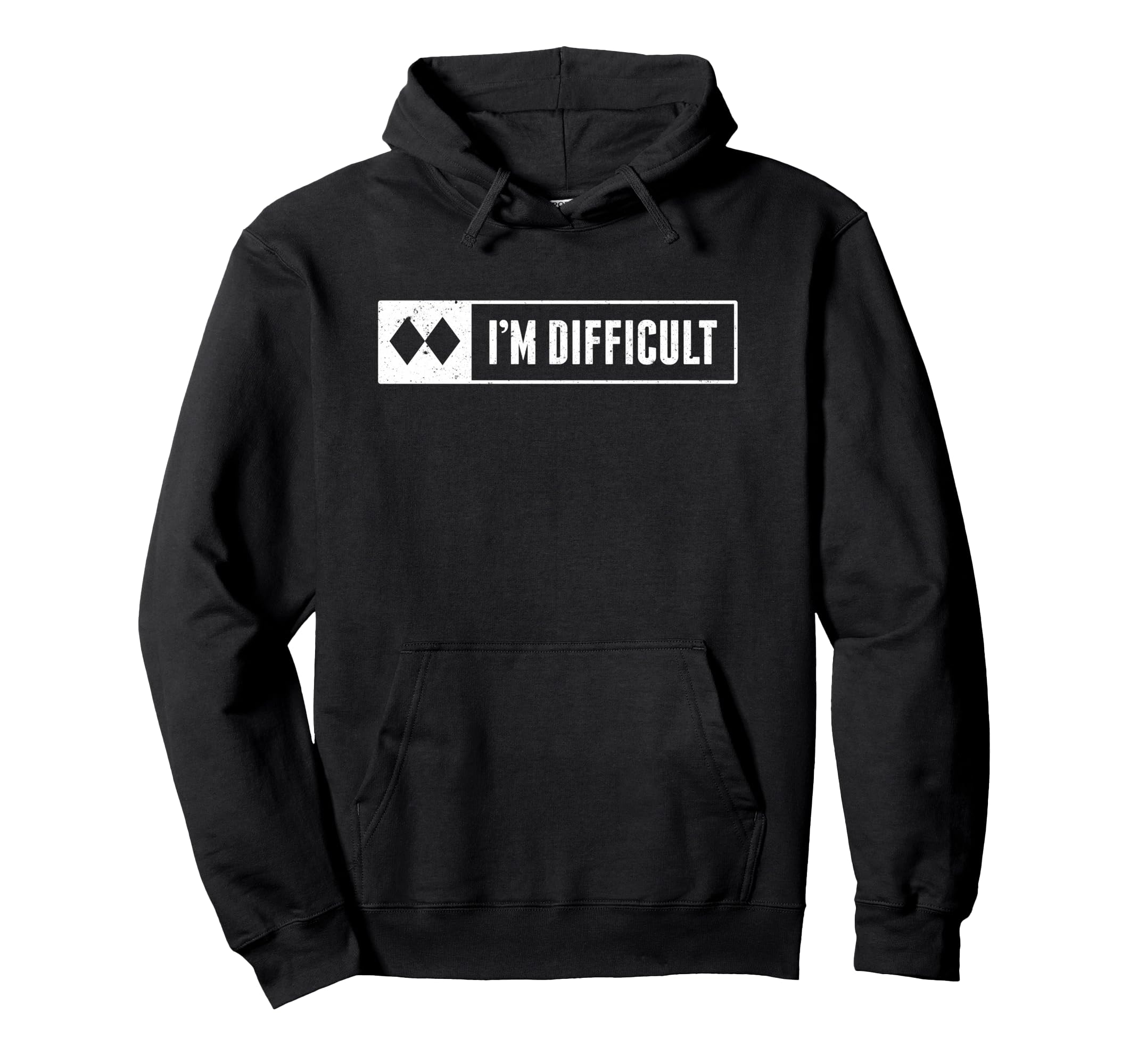 Photo 1 of Funny I'm Difficult Snowboard Ski Mountain Sign Retro Pullover Hoodie