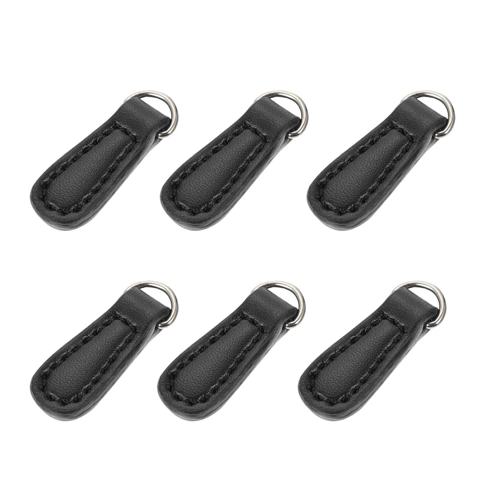 6pcs Leather Zipper Pullers Durable Zipper Repair Replacements for Clothing Bags and Luggage Heads for Easy Replacement and Repair