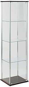 4-Shelf Glass Curio Cabinet Cappuccino and Clear