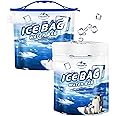 CamiceBolso Reusable Ice Bag 2.5lb Ice Cube Bag, Ice Bags for Cooler 2 Pack,Leakproof Collapsible Water Container Long Lasting Dry Freezer Packs for Camping Hiking.