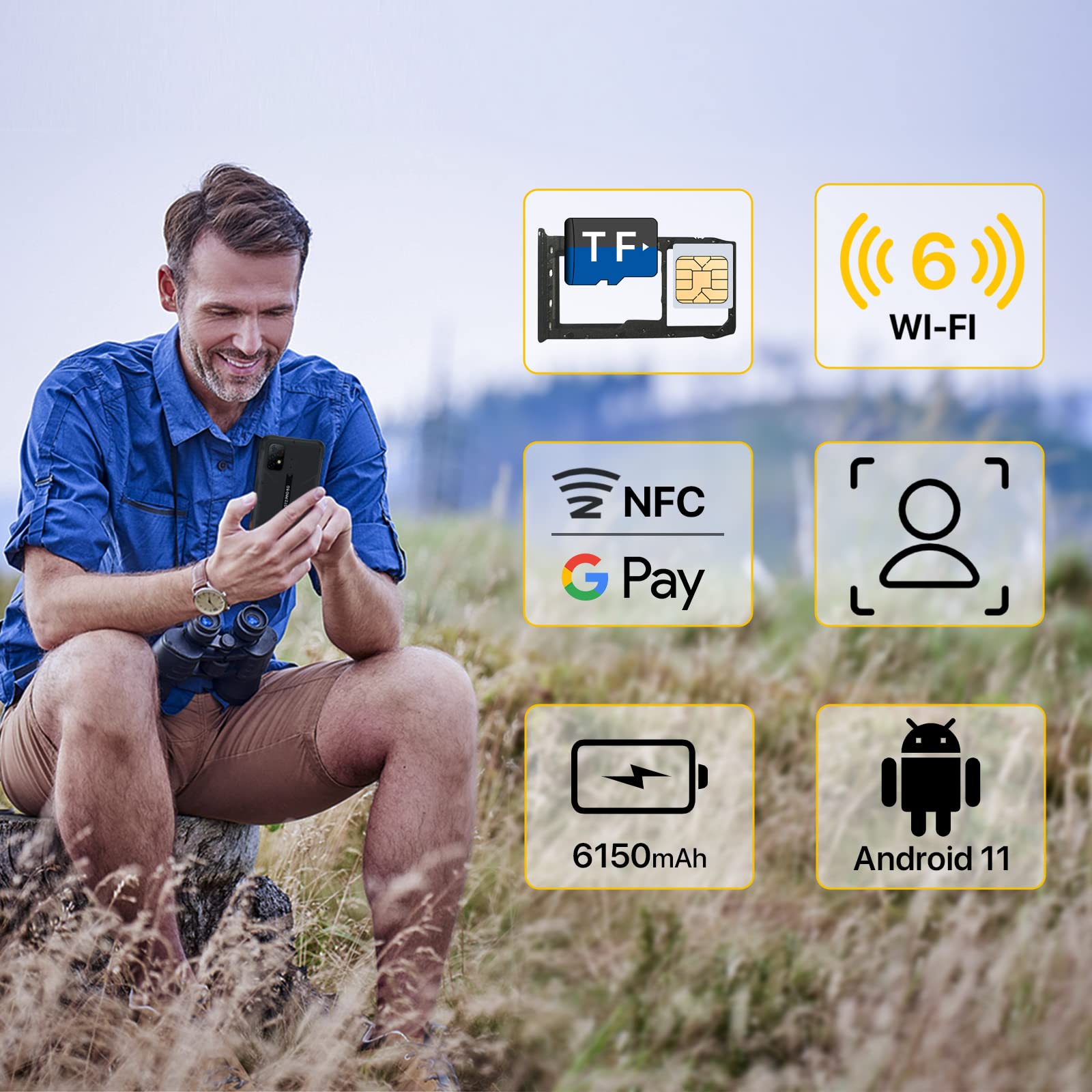 UMIDIGI Bison GT2 PRO 5G Rugged Unlocked Smartphones, 8G+256GB Waterproof IP68/IP69K Android 12 MediaTek Dimensity 900 6nm 64MP+8MP+5MP Camera 6.5