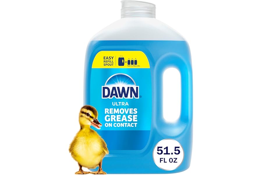Dawn Ultra Original Dish Soap Refill Jug, Large Size Blue Liquid Dishwashing Detergent, Powerful Dish Soap for Grease, 51.5 o