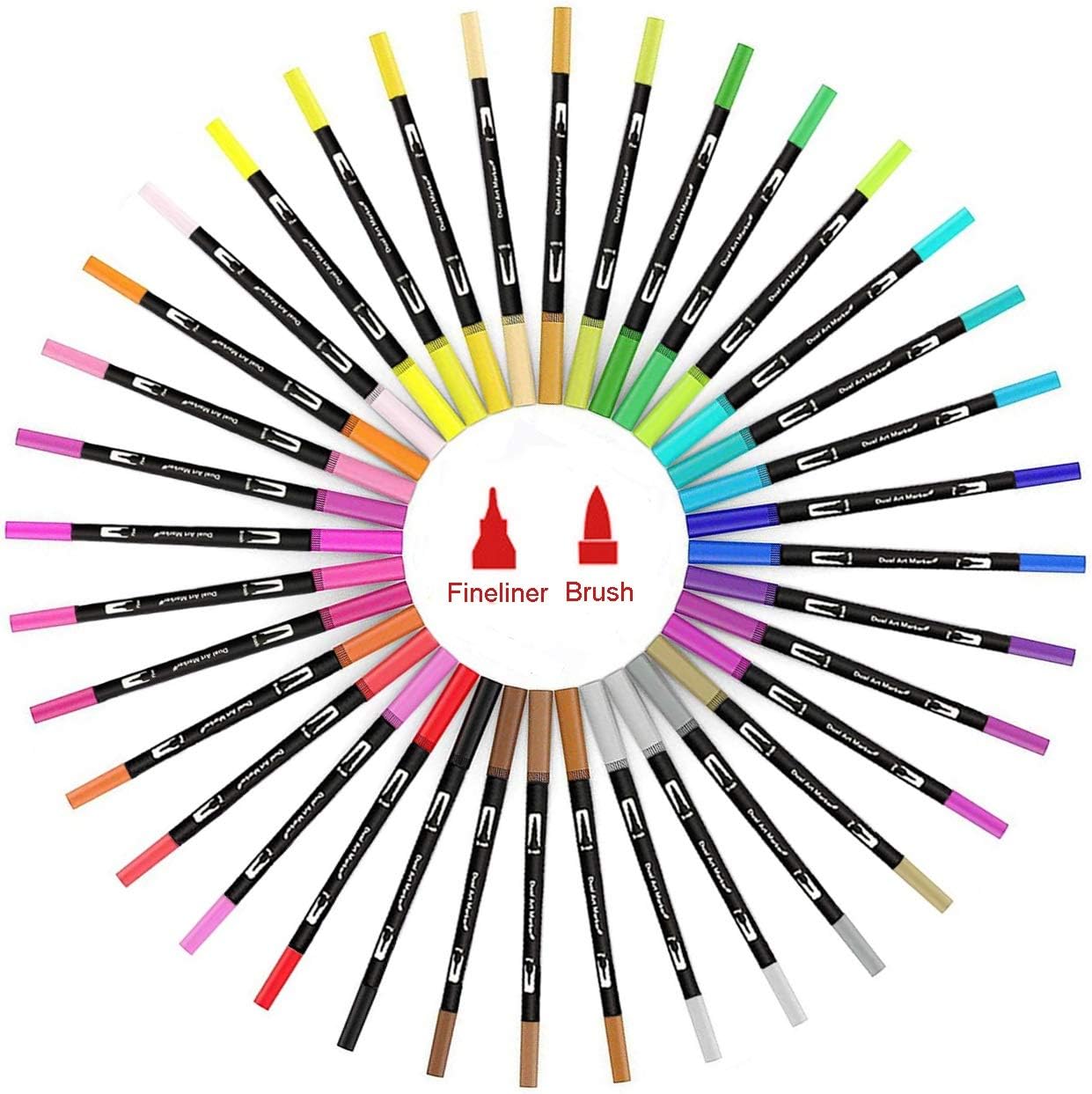 Gelanty Colouring Pens, 36 Dual Brush Felt Tip Pen for Writing Drawing, Sketching, Calligraphy, Coloring Book, Card Making - Image 3