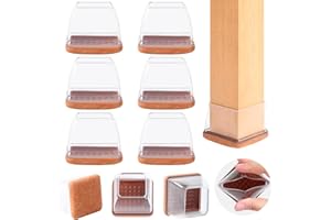 GAGUIUP 16PCS Extra Large Chair Leg Floor Protectors, Felt Furniture Pads for Hardwood Floors, Square Clear Sofa Bed Dining Table Chair Leg Covers to Protect Floors and Prevent Scratches & Noise(Fit:1.45"-2")