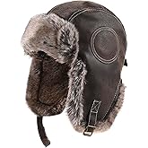 BXT Unisex Thermal Thick Padded Winter Hat Faux Fur Cap with Ear Flaps Trapper Hat