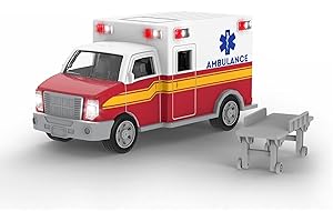Driven by Battat – Micro Ambulance – Toy Truck with Lights and Sound – Rescue Trucks and Toys for Kids Aged 3 and Up, WH1126Z