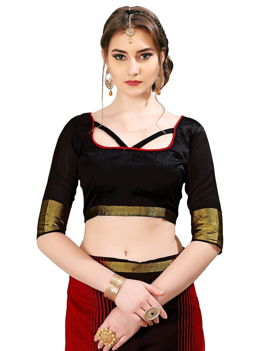 glory sarees women's handloom cotton silk saree(jari129)